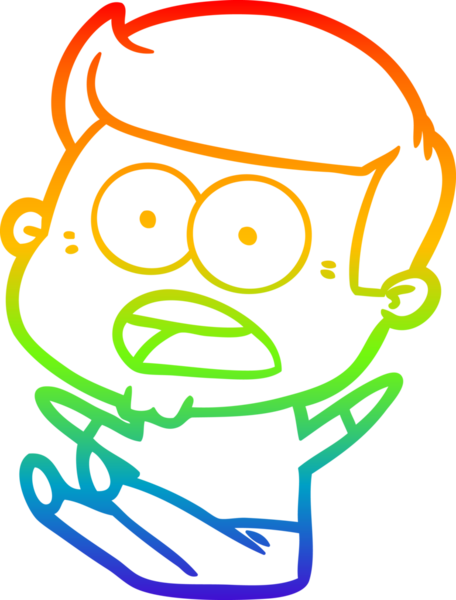 gökkuşağı gradyanı çizimi bir insan tarafından çizilmiş şok bir adam