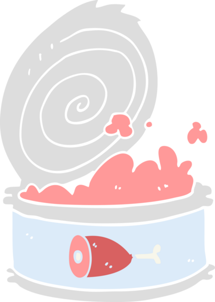 Bir insan tarafından çizilmiş düz renkli karikatür konservesi