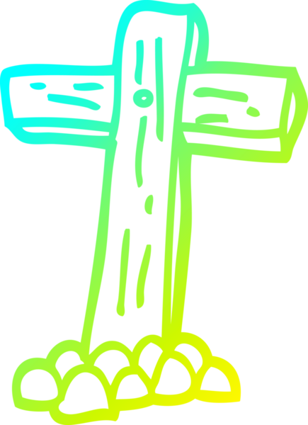 Bir insan tarafından çizilmiş ahşap bir haçın soğuk eğimli çizgisi.