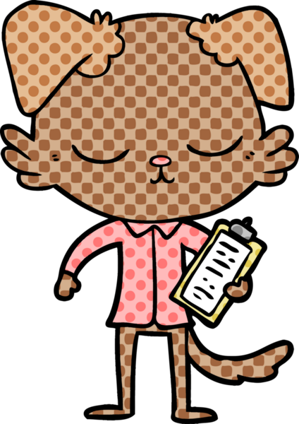 Bir insan tarafından çizilmiş şirin bir çizgi film köpeği.