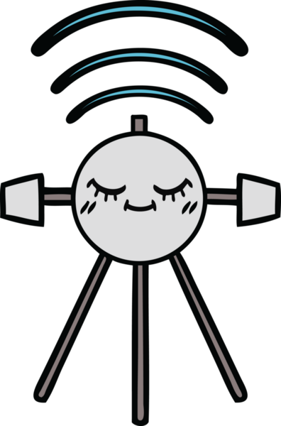 Bir insan tarafından çizilmiş güzel bir uzay uydusu karikatürü.