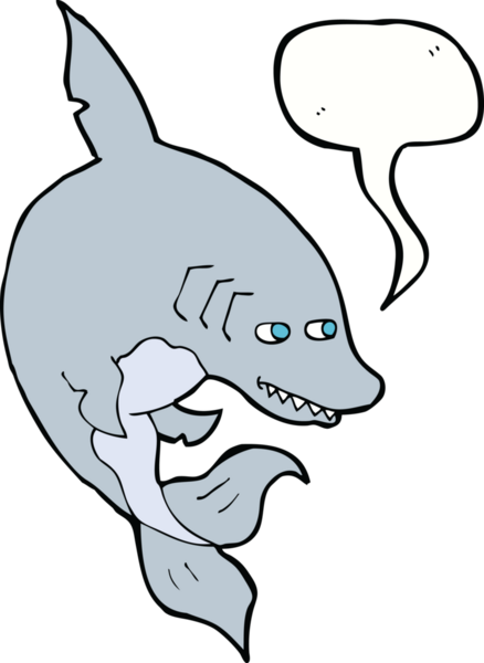 Bir insan tarafından çizilmiş komik bir köpek balığı.