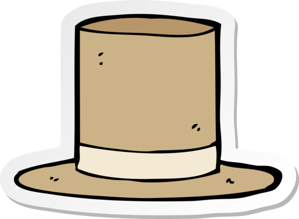 Bir insan tarafından çizilmiş eski bir şapka çıkartması.