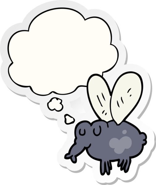 İnsan tarafından çizilmiş bir çıkartma olarak düşünce baloncuğu olan çizgi film uçuşu