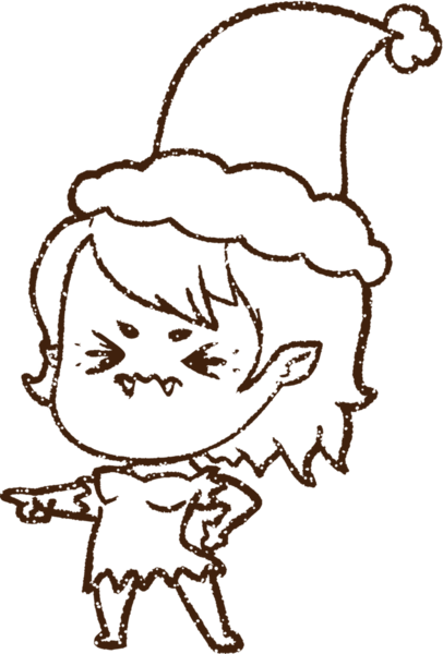 Bir insan tarafından çizilmiş Noel Vampiri Kömürü