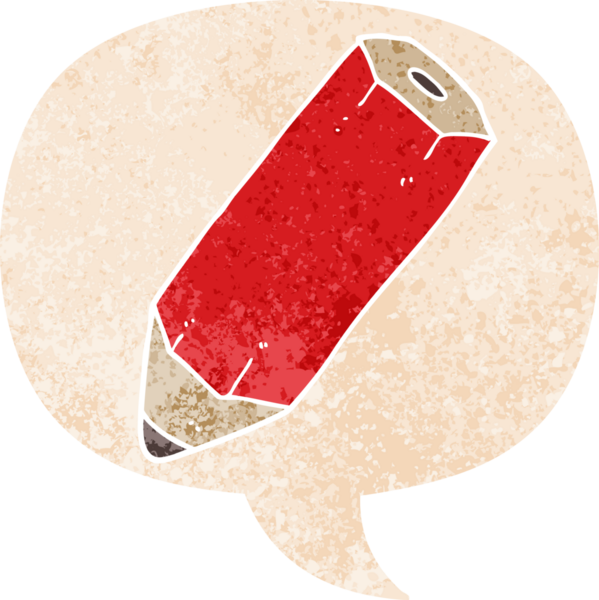 bir insan tarafından çizilmiş grunge ile konuşma baloncuğu olan karikatür kalem sıkıntılı retro desen