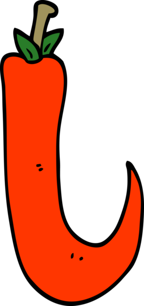 Bir insan tarafından çizilmiş kırmızı acı biber.