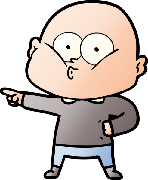 Bir insan tarafından çizilmiş kel bir adam.