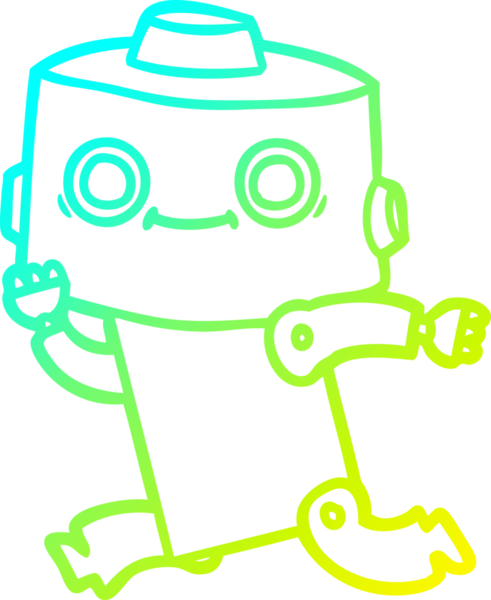 Bir insan tarafından çizilmiş soğuk gradyan robot çizimi