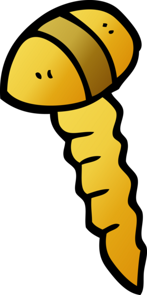 Bir insan tarafından çizilmiş karikatür vidası.