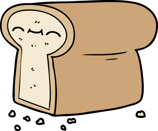 Bir insan tarafından çizilmiş bir somun ekmek.