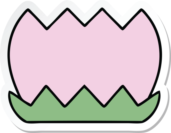 Bir insan tarafından çizilmiş şirin bir karikatür çiçeğinin çıkartması.