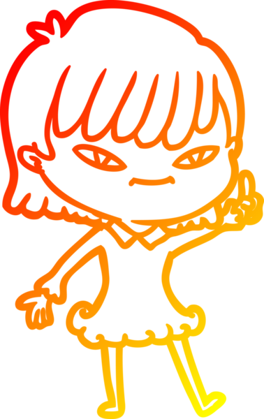 Bir insan tarafından çizilmiş bir karikatür kadın çizimi.