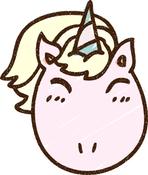 Bir insan tarafından çizilen tek boynuzlu at tebeşiri.