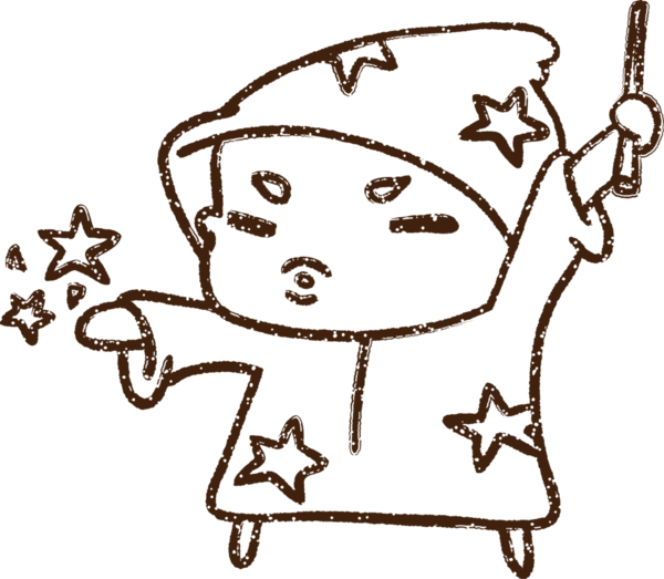 Bir insan tarafından çizilen Büyücü Kömür Çizimi