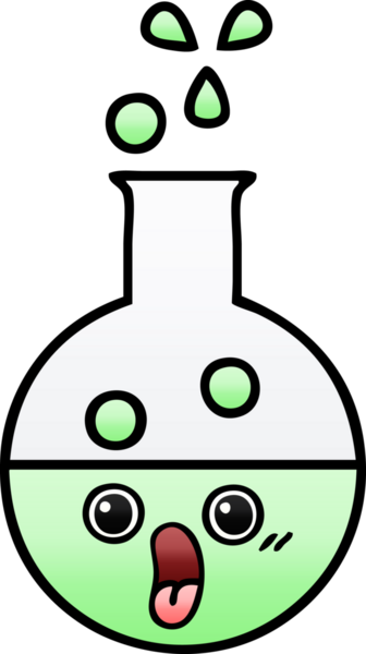 Bir insan tarafından çizilmiş bir test tüpünün gölgeli çizgi filmi.