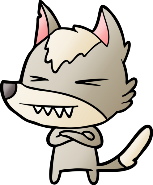 Bir insan tarafından çizilmiş kızgın kurt çizgi filmi.