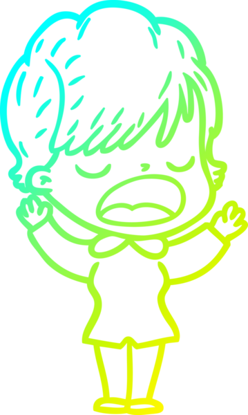 Bir insan tarafından çizilmiş bir karikatür kadın çizimi.