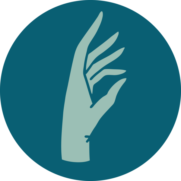 Bir insan tarafından çizilmiş bir elin ikonik dövme şekli