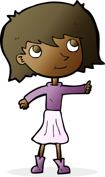 Bir insan tarafından çizilmiş mutlu bir kız.