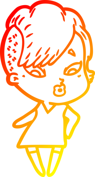 Bir çizgi film karakteri, bir insan tarafından çizilmiş bir kızı şaşırttı.