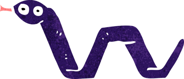 Bir insan tarafından çizilmiş komik çizgi film yılanı.