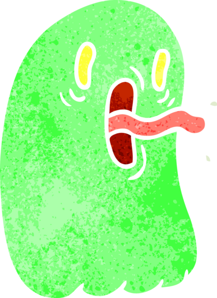 Bir insan tarafından çizilmiş kawaii korkunç hayaletinin serbest çizimi.