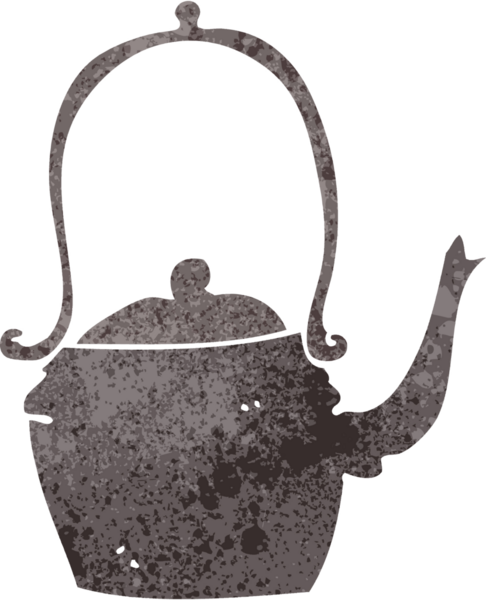 Bir insan tarafından çizilmiş bir çaydanlık.