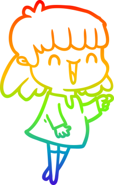 gökkuşağı gradyan çizimi bir insan tarafından çizilmiş bir karikatür kadın