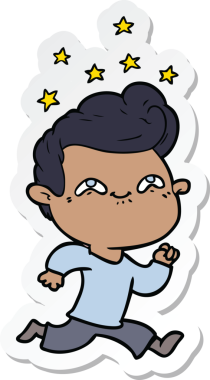 Bir insan tarafından çizilmiş heyecanlı bir adamın çıkartması.