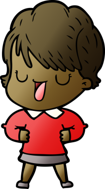 Bir insan tarafından çizilmiş bir karikatür kadın konuşuyor.