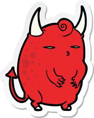 Bir insan tarafından çizilmiş cadılar bayramı şeytanının çıkartması.