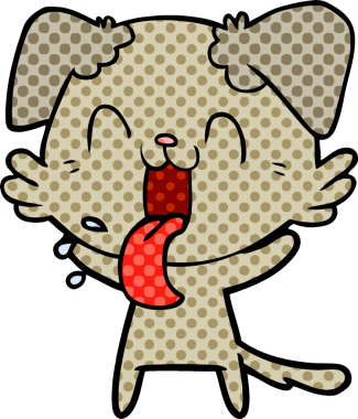 Bir insan tarafından çizilmiş nefes nefese bir köpek.