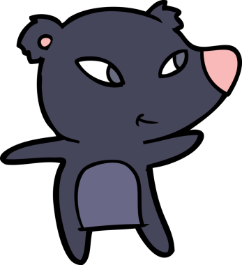 Bir insan tarafından çizilmiş sevimli çizgi film ayısı.