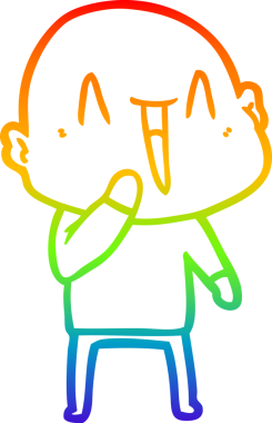 gökkuşağı gradyan çizimi mutlu bir çizgi kel adamın çizimi bir insan tarafından çizildi