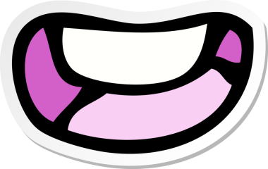 Bir insan tarafından çizilmiş mutlu ağız çıkartması.