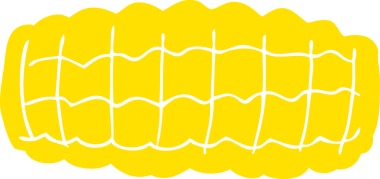Bir insan tarafından çizilmiş mısır koçanı düz renk çizimi