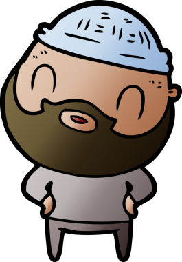 Bir insan tarafından çizilmiş sakallı bir adam.