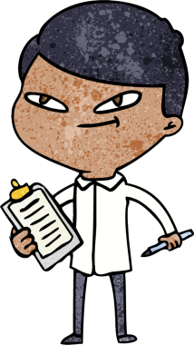 Bir insan tarafından çizilmiş çizgi film çocuğu.