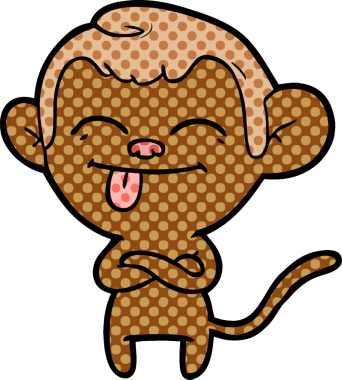 Bir insan tarafından çizilmiş komik çizgi maymun.