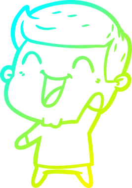 Bir insan tarafından çizilmiş bir çizgi film karakterinin soğuk çizgi çizimi.