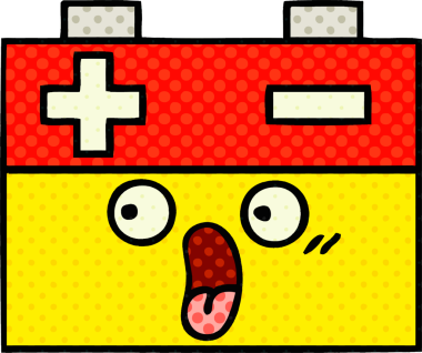 Bir insan tarafından çizilmiş bir araba aküsünün çizgi romanı.