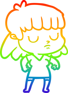 gökkuşağı gradyan çizgi çizimi bir insan tarafından çizilmiş ilgisiz bir kadın