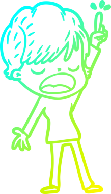 Bir insan tarafından çizilmiş bir karikatür kadın çizimi.