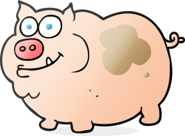 Bir insan tarafından çizilmiş serbest çizim domuz.