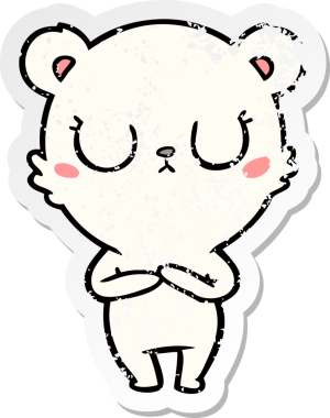 Bir insan tarafından çizilmiş barışçıl bir kutup ayısının sıkıntılı çıkartması.