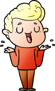 Bir insan tarafından çizilmiş mutlu çizgi film adamı.