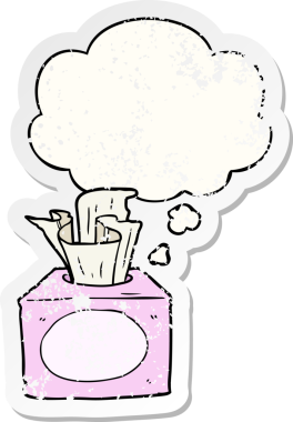 Düşünce baloncuklu çizgi film dokuları insan tarafından çizilmiş yıpranmış bir çıkartma gibi.