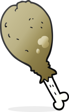 Bir insan tarafından çizilmiş serbest çizim tavuk bacağı.