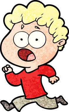 Bir insan tarafından çizilmiş bir karikatür adamı şaşkınlıkla nefes nefese kaldı.